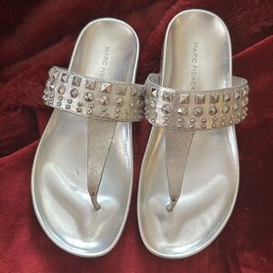 Marc Fisher silver sandals